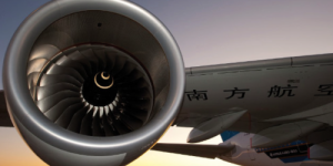 A Rolls-Royce Trent 900 engine on a China Southern Airlines A380. © Airbus 2011